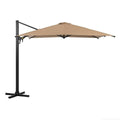 10 Ft Square Large Cantilever Patio Umbrella with 360° Rotation & Tit Adjustment and Heavy Duty Offset Polyester Canopy Deck Umbrella without base (Khaki)