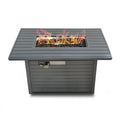 Steel Propane & Natural Gas Fire Pit Table Set with Lid – Durable Powder-Coated Steel Construction, Ideal for Outdoor Patio & Backyard Heating (Grey)