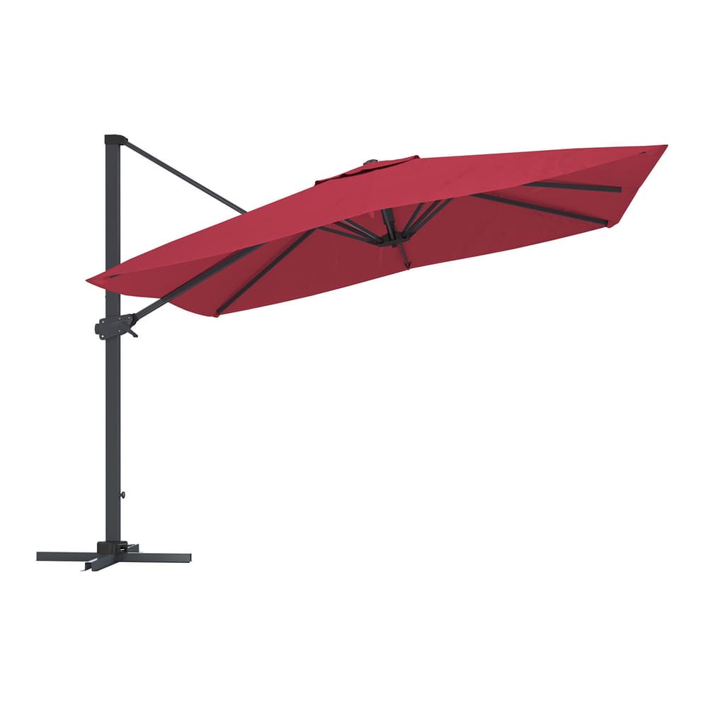 10 FT Square Cantilever Patio Umbrella with Cross Base – Large Offset Outdoor Umbrella for Patio, Garden, Deck & Poolside (No-Base)