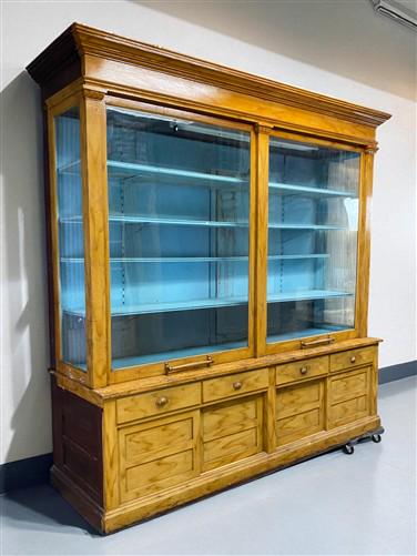 8' Retail Store Display Cabinet, Vintage Apothecary, Backbar, Display Case, B