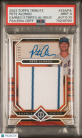 2023 Topps Tribute Earned Stripes Auto Relics Pete Alonso #ESAPA /50 PSA 9/10