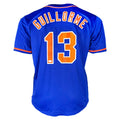 Luis Guillorme Signed LFGM Inscription New York Blue Baseball Jersey (JSA)