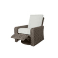 Laurent Swivel Recliner Outdoor Patio Wicker Cushion Lounge Chair (Chestnut / E)