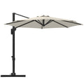 10' Cantilever Patio Umbrella with 360° Rotation & Tilt, Cream White