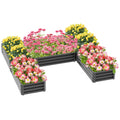 8 x 8ft DIY Raised Garden Bed Set of 5 Large Steel Planter Boxes Grey