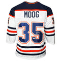 Andy Moog Signed Edmonton White Hockey Jersey (JSA)
