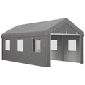 10' x 20' Portable Garage with 2 Roll-Up Doors & 6 Windows