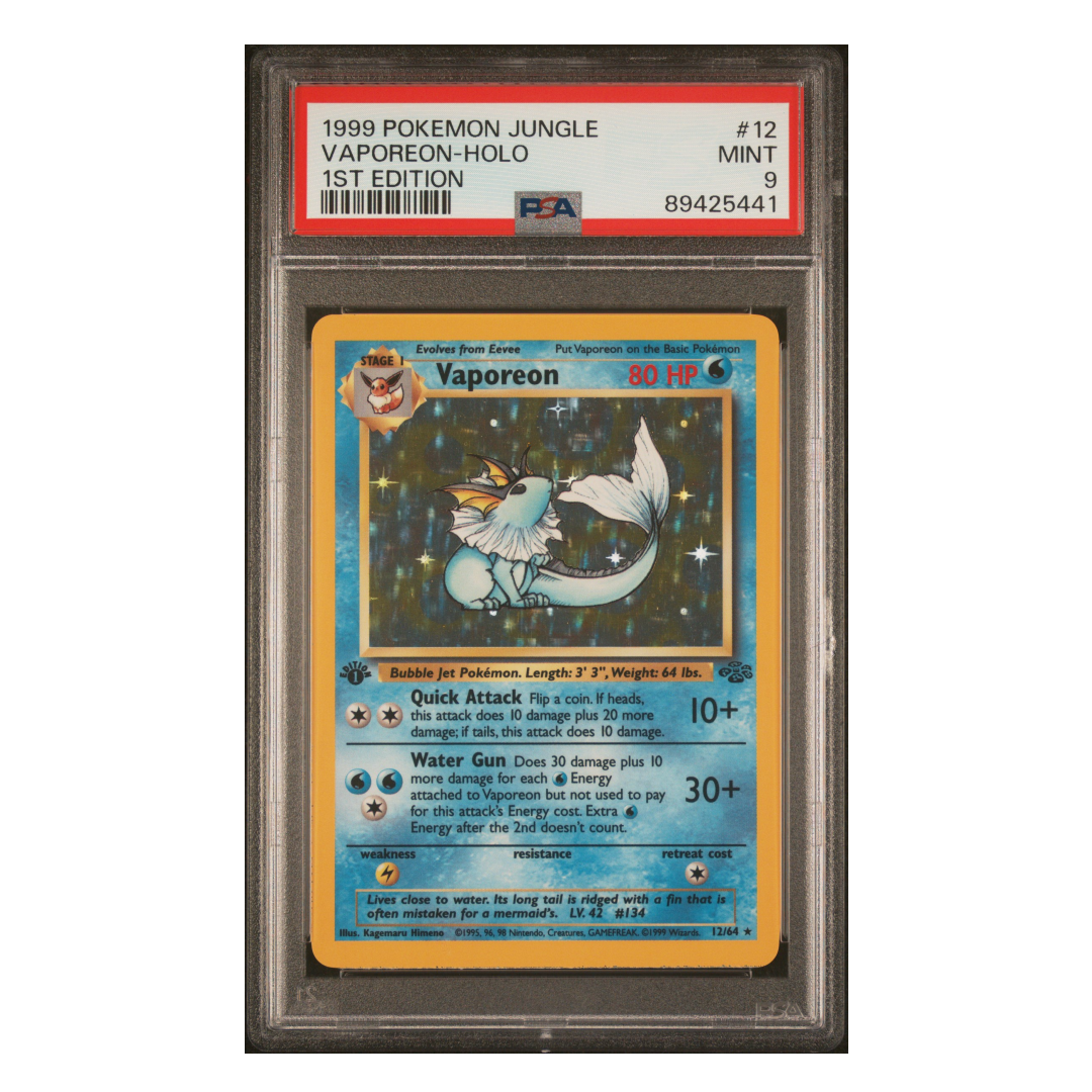 Vaporeon Holo Jungle 1st Edition #12 PSA 9